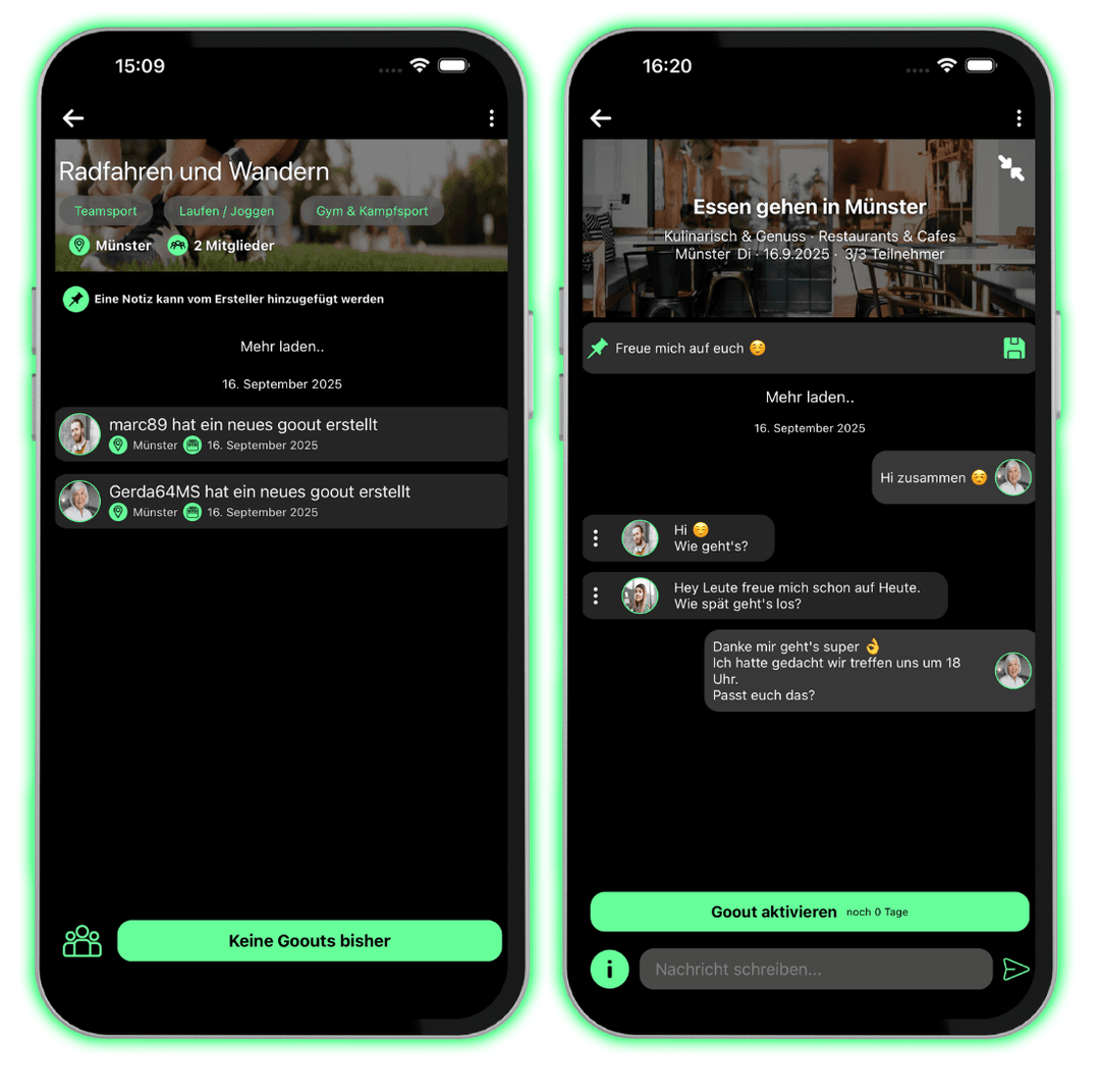 goout App auf dem Smartphone